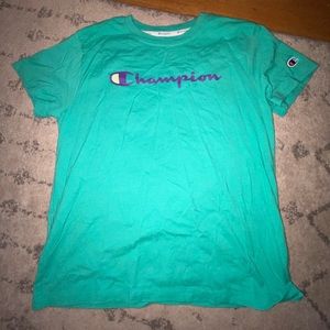 champion green/purple athletic shirt